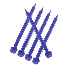 Kisangel 5PCS Blue Plastic Camping Stakes Heavy Duty Tent Pegs with Threaded Design for Canopy and Tarp Fastening Durable Ground Anchors for Outdoor Tents and Canopies