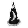 Black And Silver Pointed Wizard Sorcerer Hat