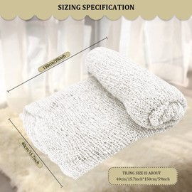 DOERDO Long Ripple Wrap Newborn Baby Stretch Wrap DIY Newborn Photography Wrap Baby Photo Props, White