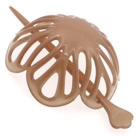 Camila Paris CP3143 - Soporte para moños franceses, color beige, horquilla, pinzas redondas para el pelo para mujeres, accesorios para el pelo, antideslizantes y duraderos, fabricados en Francia