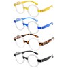 Eyekepper Paquete de 4 gafas de lectura redondas para mujer