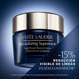 Estée Lauder Revitalizing Supreme+ Night Power Bounce Crème Moisturizer with Peptides – Crema nocturna transformadora con péptidos. Mejora la firmeza y elasticidad con 8 potentes ingredientes que apoyan el colágeno natural.