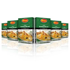 Shan - Special Bombay Biryani Seasoning Mix (60g) - Spice Packets for Spicy Meat Pilaf (Pack of 6)