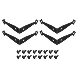 sourcing map 2Pcs Decorative Corner Brackets, 2.4" x 2.4" x 0.6" l Bracket Metal Corner Protector Right Angle Bracket with Screw for Furniture Wooden Box Trunk, Black