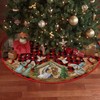 Christmas Tree Skirt, 48 inches Red Luxury Velvet Plush Fur