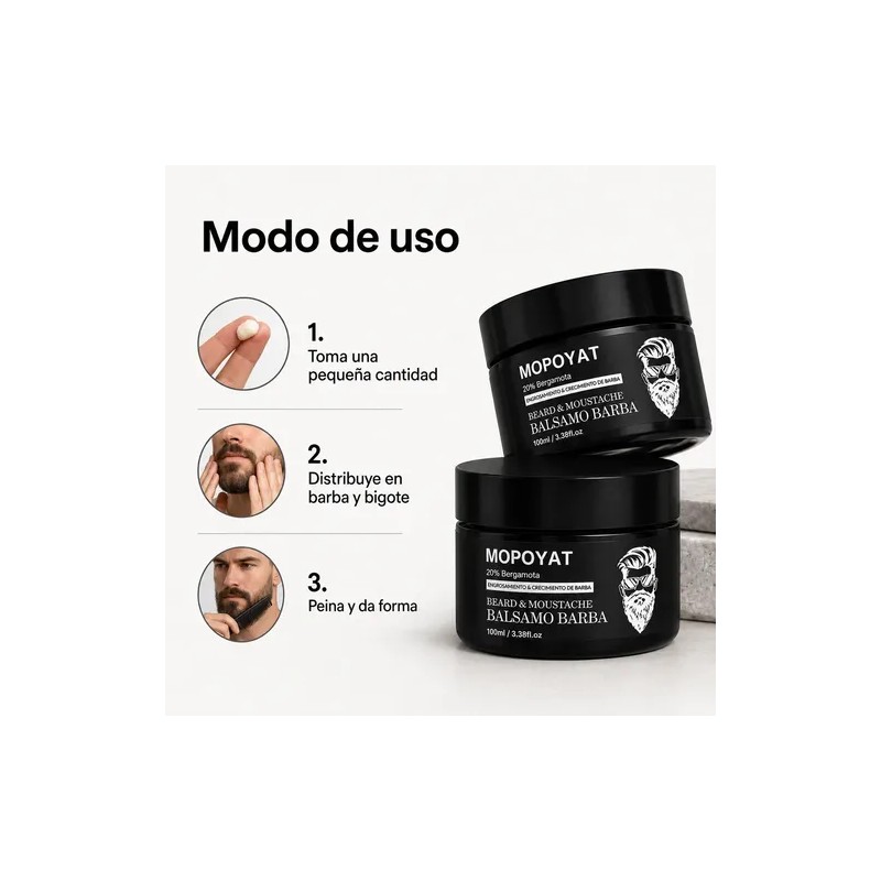 Kit 2 Unidades Balsamo Para Crecer La Barba Al 20%