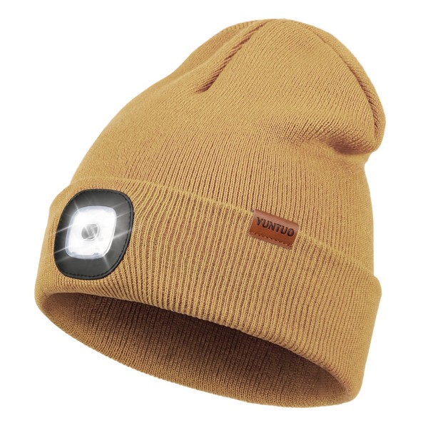 YunTuo LED Beanie with The Light, Unisex USB Rechargeable Headlamp