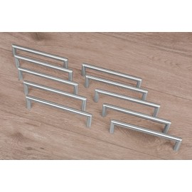 Gedotec Leila Furniture Handle, Stainless Steel Cupboard Handle, 96 mm, Round Bar Handle, Railing Handle, Matte Brushed Stainless Steel, Drawer Handle for Cabinet Door and Kitchen, Pack of 1, Kitchen