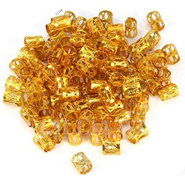 WOIWO 100PCS Aluminum Dreadlocks beads Dread Locks Adjustable Metal Cuffs Hair Decoration Braiding Hair Jewelry - Gold