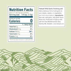 FALKSALT | Wild Garlic Salt Flakes 2.47oz. | Gourmet Finishing Sea Salt Flakes | Handcrafted, Kosher, Gourmet Flavored Salt