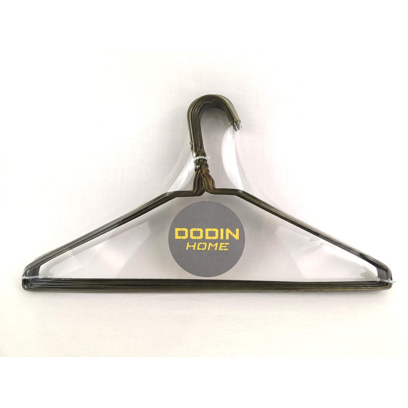 DODIN HOME 10 Bronze Wire Hangers Space Saving Metal Coat