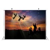 BELECO Fabric 8x6ft Birth of Jesus Backdrop Star Night Holy