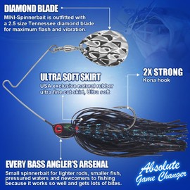 Mini-Spinner-Baits-for-Bass-Fishing-Lures-Colorado-Spinnerbait-Top-Water-Micro-Spinner-Smallmouth-Pan Fish Bait Crappie Lure Sets 1/8 1/4oz