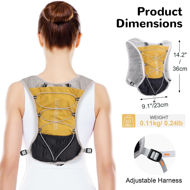 Outplea Hydration Vest Pack with 2L Water Bladder, Lightweight Reflective