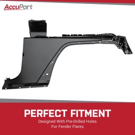 AccuPart Replacement Fender - Fits Jeep Wrangler JK 2007-2018 - Jeep JK Fenders Jeep JK Front Fenders Jeep JK Fender Jeep Wrangler Metal Fenders - Replaces #68029993AC #68029992AC (Driver Side)