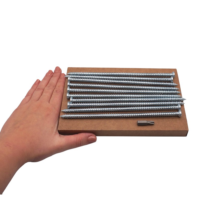 SKIR'CO (Pack of 10) Concrete Screws Galvanised 7.5 x 182mm