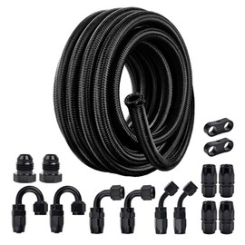 EVIL ENERGY 12AN Fuel Line Kit, 12AN Hose Kit 16FT Nylon Braided Fuel Line Hose Fitting Kit CPE Fuel Hose