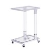 Yoluckea Mobile Sofa Side Table Acrylic End Table C Shaped