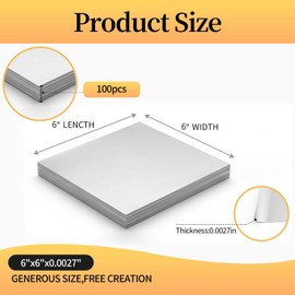 PanLuoNais 100 Pcs Thick Craft & Embossing Foil Sheets ,Durable Tin & Aluminum Foil for DIY Art, Home Repairs and Crafting-Silver