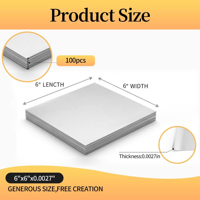 PanLuoNais 100 Pcs Thick Craft & Embossing Foil Sheets ,Durable