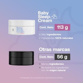 Crema para Bebé de 113 g con Ingredientes Naturales. Aceites Esenciales en Crema para Dormir y Relajar a tu bebé. Baby Sleep Cream B Life