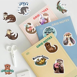 Otter Stickers Pack of 50 Skateboard Graffiti Stickers Motorcycles Bicycle Snowboard Luggage Laptop Car Suitcase for Children and Teenagers Waterproof Vinyl Stickers