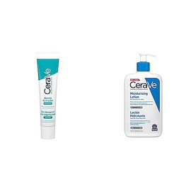 Cerave Gel Facial tratamiento Anti-imperfecciones Para Piel Grasa o Acne, 40ml + Loción Hidratante de Rostro y Cuerpo para Piel Seca con Ácido Hialuró