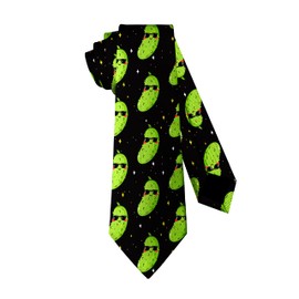 Guhothli Men's Pickles Necktie Funny Vegetable Pickle Tie Silk Necktie Neck Ties Elegant Neckties