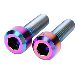 Rust Proof Stem Bolts,Bicycle Titanium Bolts, 6 Pcs M5 × 16Mm Titanium Screw Ti Titanium Alloy Fixed Stem Bolts For Mtb Road Mountain Bike Tapered Bolts(Multi Color)