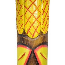 WorldBazzar 40" Clearance! Hand Carved Welcome 3 Pineapple Polynesian Hawaiian Tiki Style MASK Scratch and DENT Sale!!!