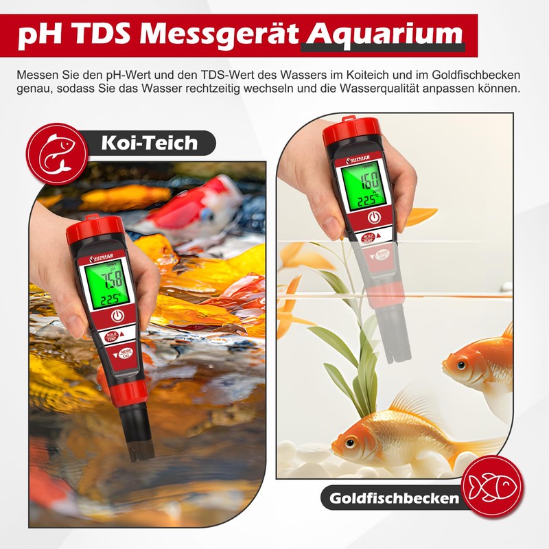 UIUZMAR pH Meter Water, pH EC Meter Grow for Hydroponics,