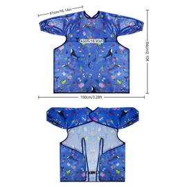 Vicloon Baby Bibs with Sleeves, Coverall Weaning Bib Baby Bib Waterproof Unisex Waterproof Feeding Bibs Apron, Baby Drool Baby Bandana for Infant Toddler 6 Months to 3 Years Old (Ocean)