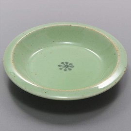 Hasamiyaki 403567 Cherry Bird Shape, Small Plate, Flower Pattern, Green