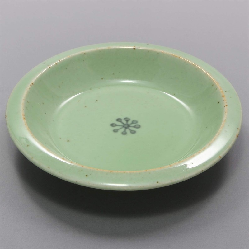 Hasamiyaki 403567 Cherry Bird Shape, Small Plate, Flower Pattern, Green