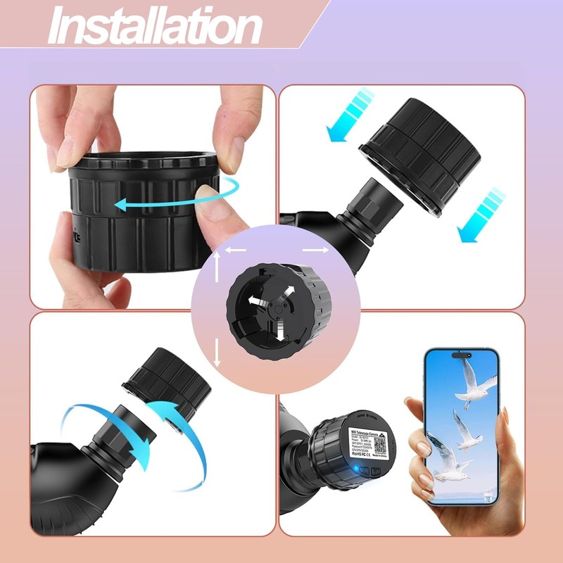 WiFi Eyepiece Camera with 1.5 Inch Screen, 2.5K Video, 1920
