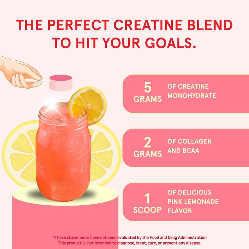 Creatine for Women Booty Gain, Muscle Builder, Energy Boost, Pink