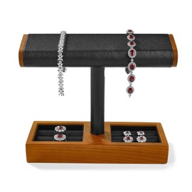 Oirlv SM19203 Wooden Watch Stand, For 2 - 4 Pieces, Display, Storage, Luxury, Stylish, Black