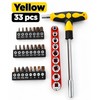 Screwdriver Set with T-Shape Handle, Phillips, Slotted, Hexagon, Plum-Shaped Bits