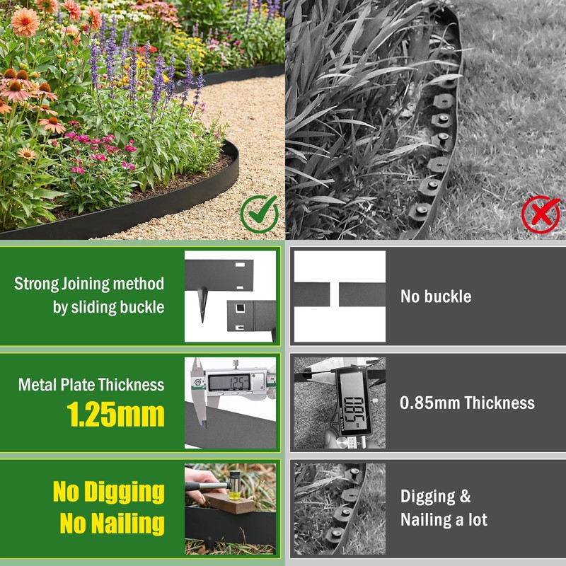 33ft. Metal Landscape Edging 5 inch (2.5" Above Ground, 2.5"