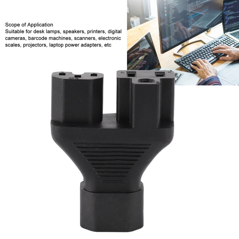 IEC320 C14 to C13 and 5‑15R Power Adapter Male to