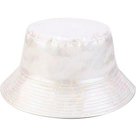 XYIYI Women's Rain Hats Waterproof Fishing Hats Double Side Hub Wear, White leather