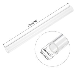 sourcing map Acrylic Pipe Clear Rigid Round Tube 16mm ID 22mm OD 10" for Lamps and Lanterns, Water Cooling System