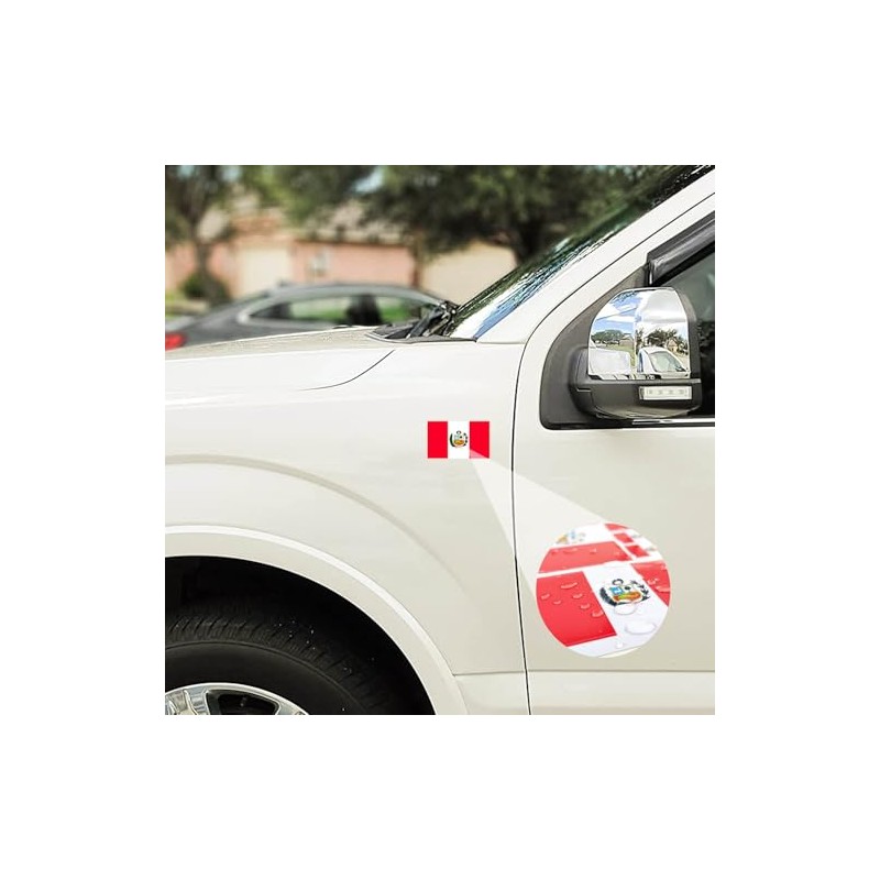 JBCD Peru Flag Decal Car Sticker Peruvian Flags for Trucks