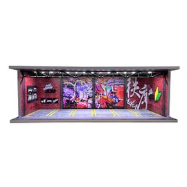 Malamfans 1/64 para escenarios de ruedas calientes, caja de exhibición de coche a escala 1/64 con luces LED y cubierta acrílica, dividida en 1 nivel, con 6 plazas de estacionamiento