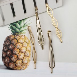 16 Pieces Geometric Metal Hair Pins, Pearls Hair Clips Elegant Hair Barrettes Bridal Gold Metal Bobby Pins Hair Accessories Gift Stocking Stuffers for Women Girls