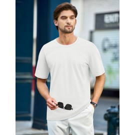 TACVASEN Cotton T Shirt for Men Breathable Soft Under Tshirt for Men Crewneck Casual Basic Summer Tee Shirt,White 2XL
