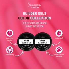 SINCERO SALON Builder Gel Color - Creamy Rose - Builder Gel For Nails - 2in1 for Nail Extension and Shaping - Long Lasting Nail Builder Gel - UV Builder Gel Nail Strengthener for Weak Nails - 15ml