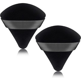 Powder Puff Sponge Puff, 2 Pieces, Fan Shaped, Multi-functional, Soft, Makeup Sponge, Makeup Puff, Wet & Dry Use, Beauty, Makeup Tool (Black)