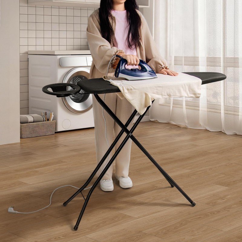 Duwee 12"x38" Ironing Board Full Size with Heat Resistant Cover,Black