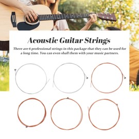 6Pcs Acoustic Guitar Strings Set Metal Replacement Accessories for Beginners Players Musicians Acoustic Guitar Accessories